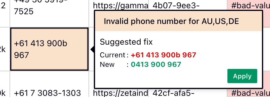 Phone number smart fix
